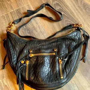 Botkier cross body black leather zipper pockets